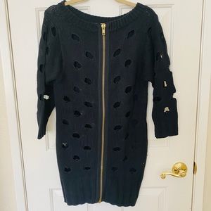 Large knit trendy oversized distressed sweater